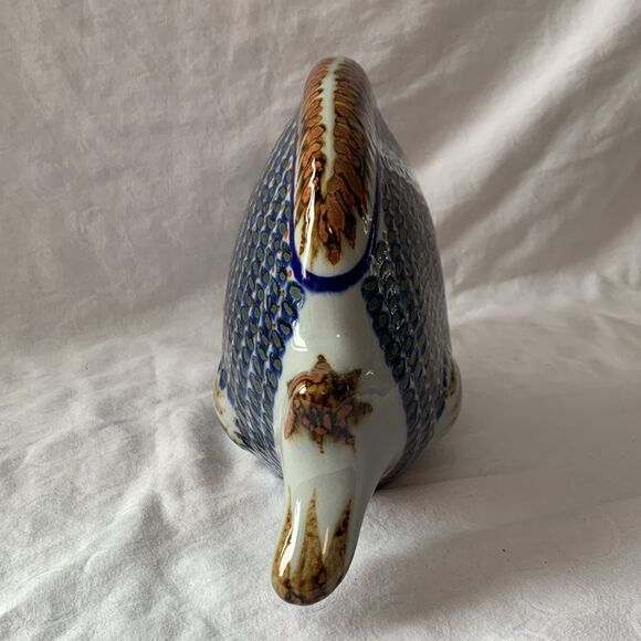 Latin America 2005 Ceramic Fish Aquatic Decor Blue Tan Grey Statue - Picture 4 of 6